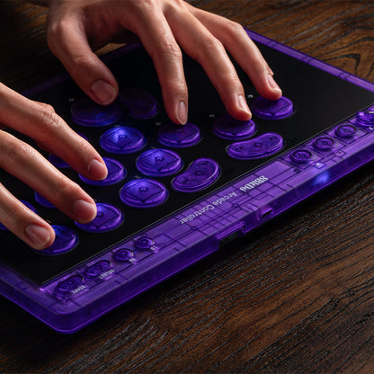 8BitDo Arcade Controller - Transparent Purple Signature Edition - Arcade Fight Stick