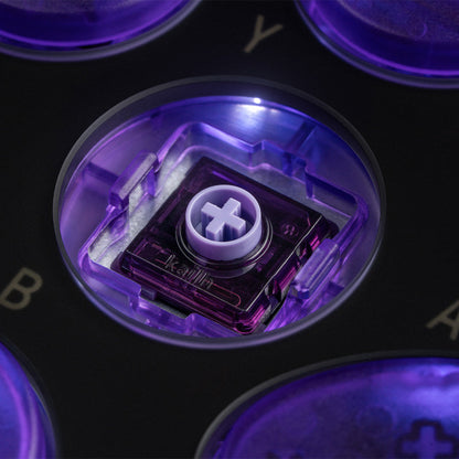 8BitDo Arcade Controller - Transparent Purple Signature Edition - Arcade Fight Stick